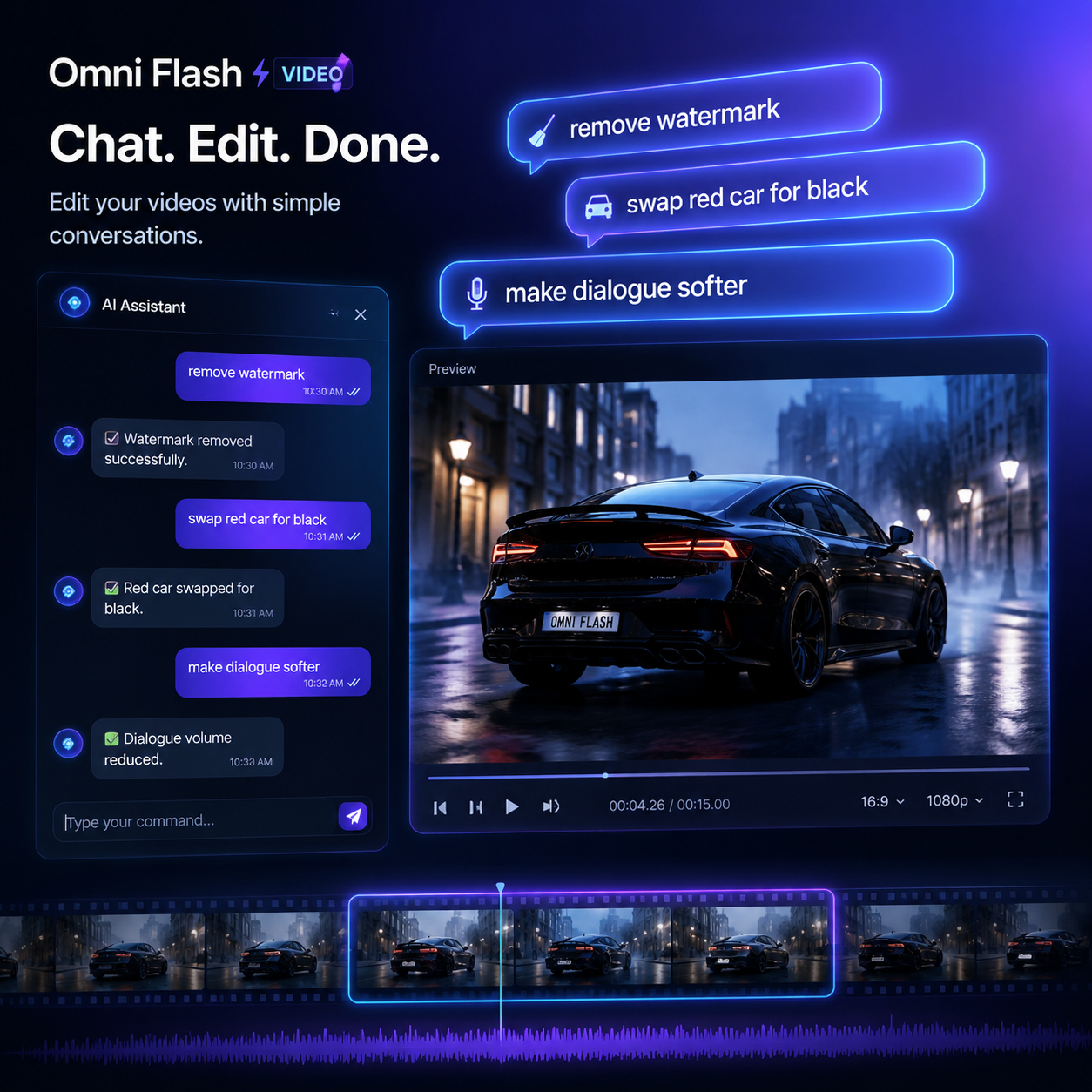 Edit videos with plain language